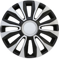AutoTrends Wheel Cover, Silver/Black, 17-in, 4-pk Front_Flat