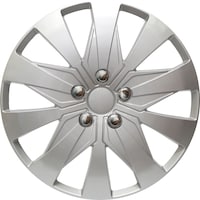 AutoTrends Wheel Cover/Hub Cap with Retention Ring, Silver, 17-in, 4-pk Front_Flat