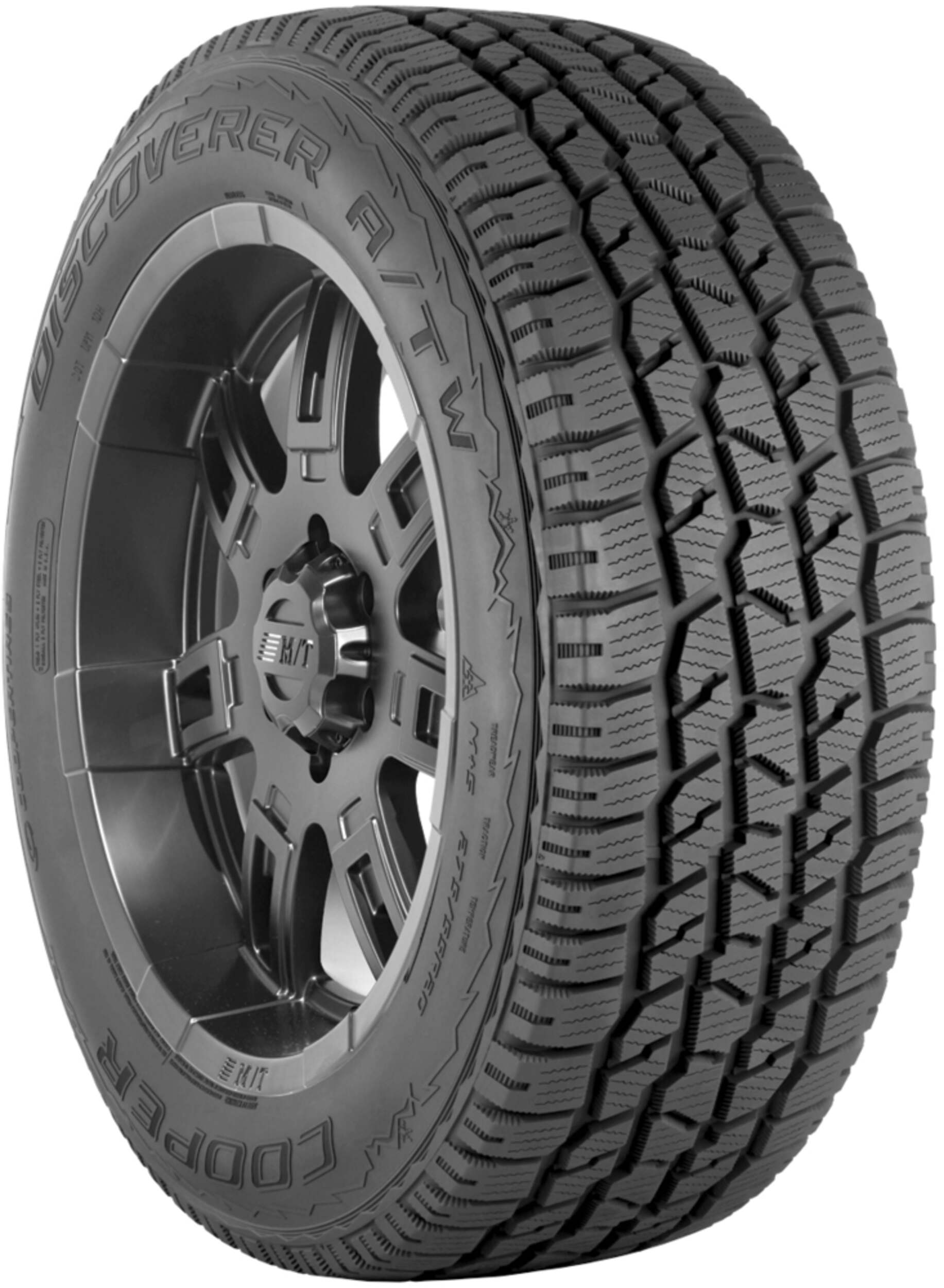 Cooper Discoverer A/TW Tire Front_Three_Fourths_Angled_Right