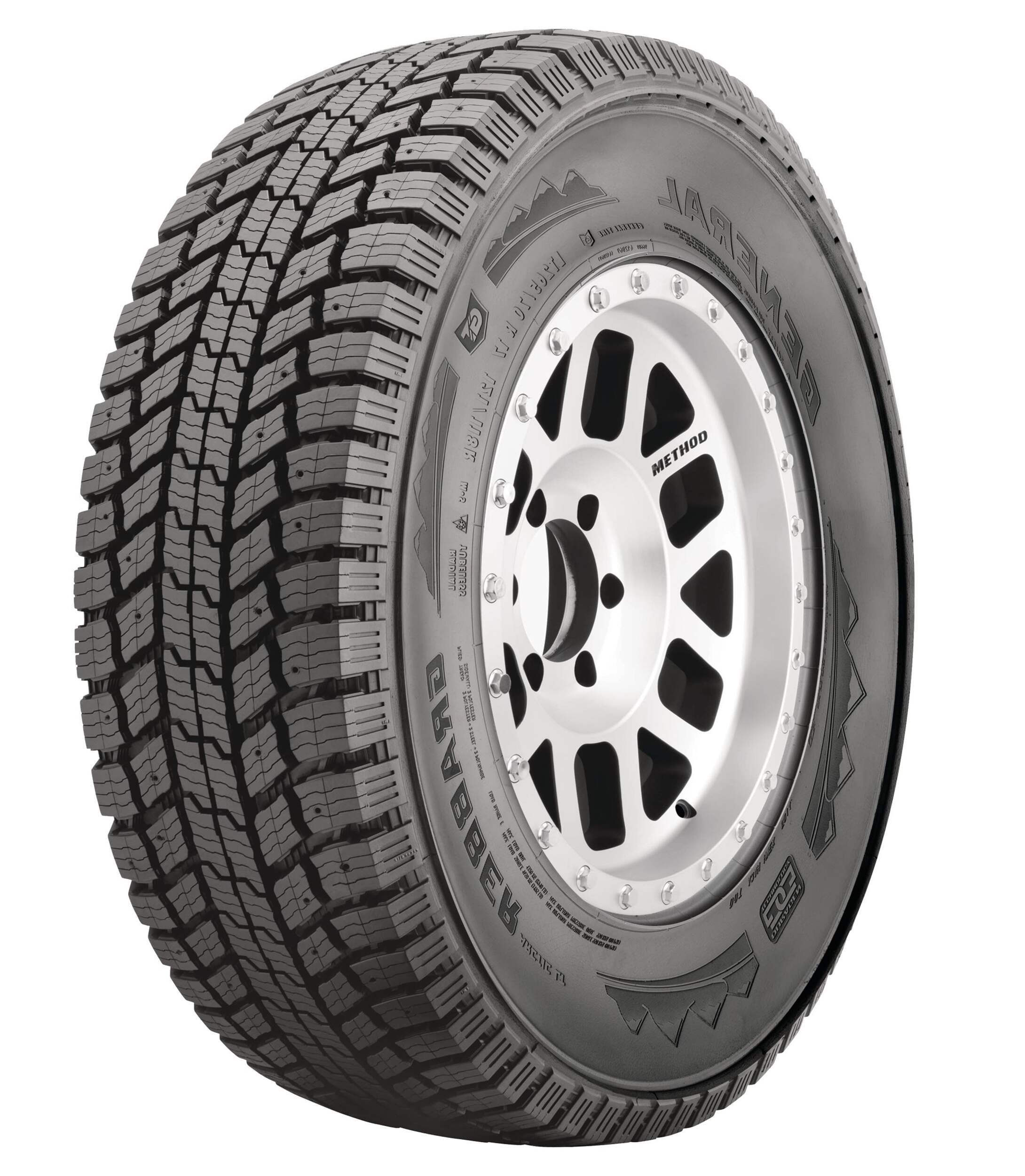 Pneu d’hiver cloutable General Tire Grabber Arctic LT pour camionnettes et VUS Front_Three_Fourths_Angled_Left