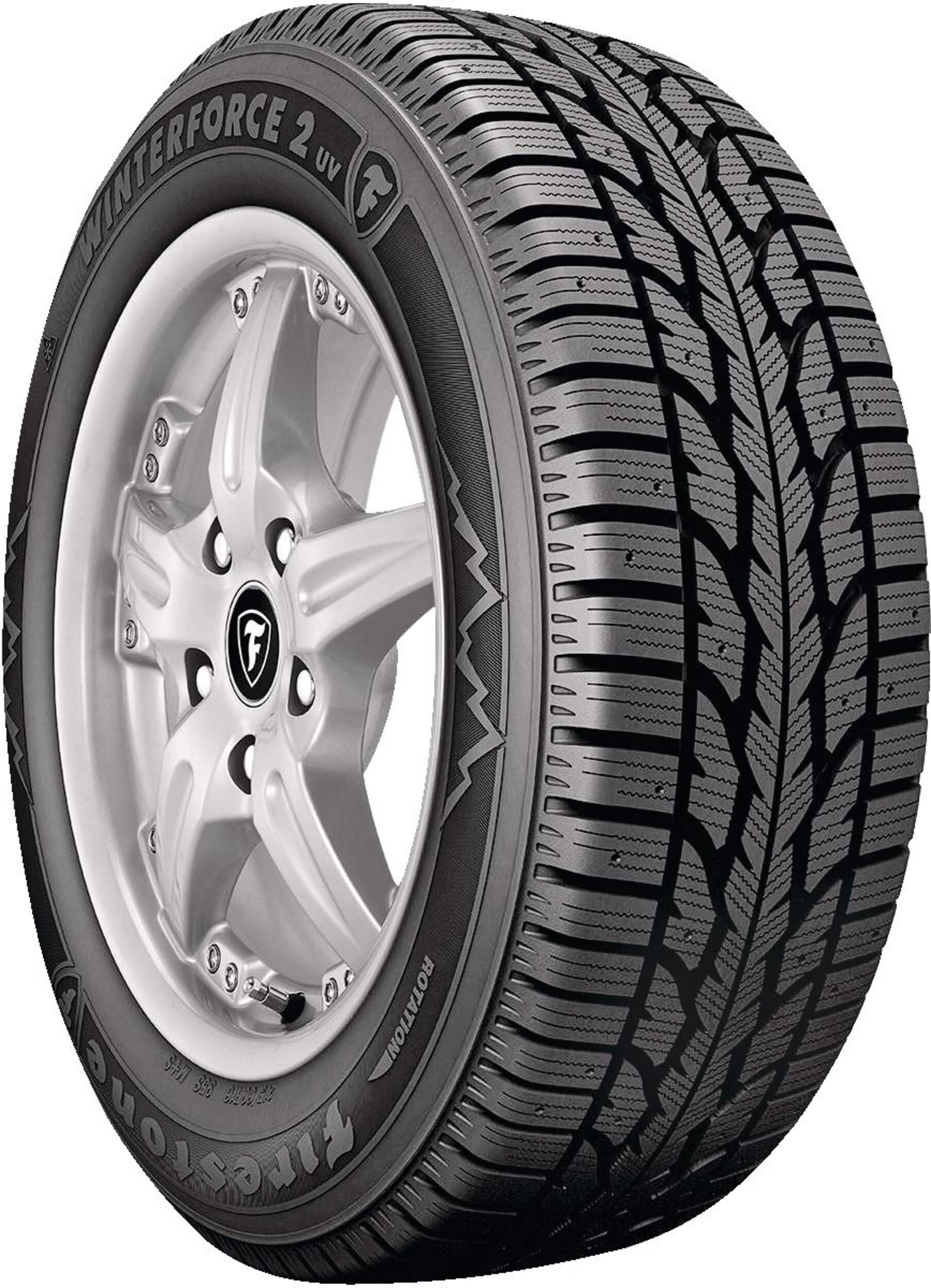 Pneu cloutable Firestone Winterforce 2 UV pour camionnettes et VUS Front_Three_Fourths_Angled_Right
