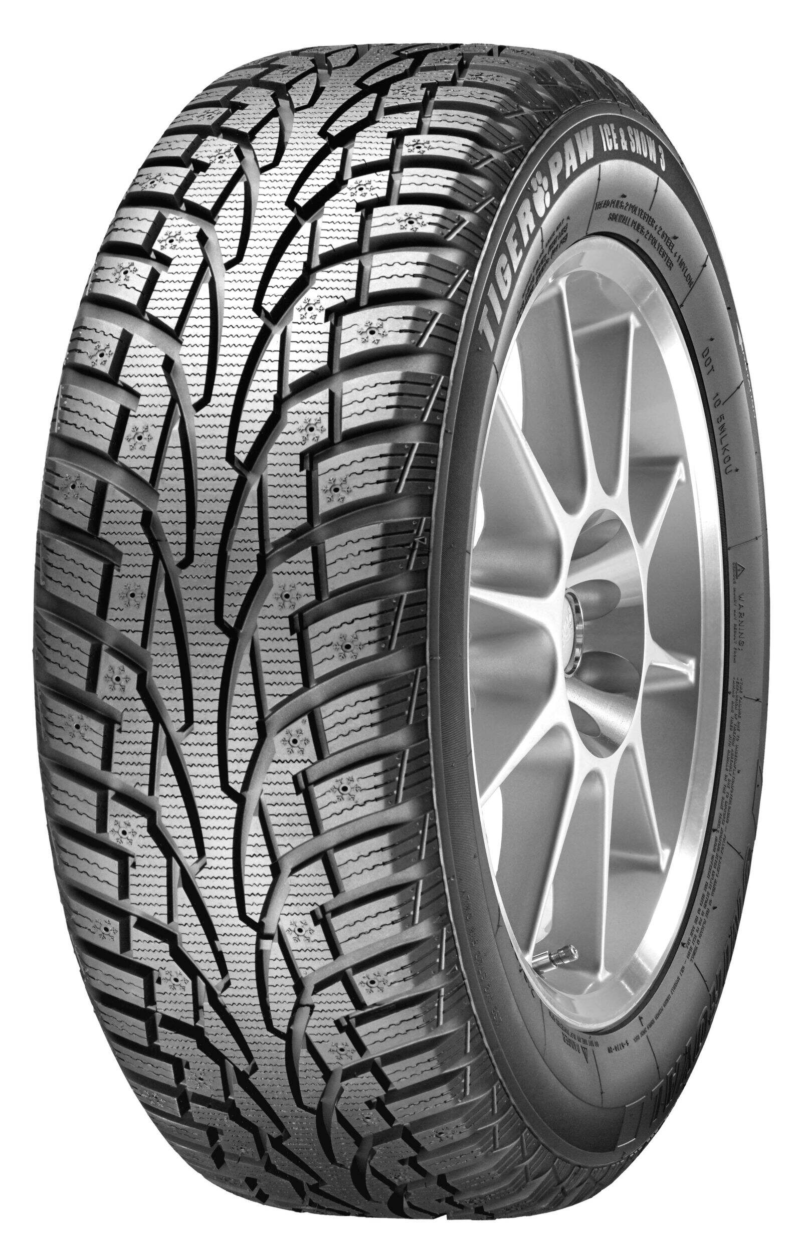 Uniroyal Tiger Paw Ice & Snow 3 Winter Tire For Passenger & CUV Front_Three_Fourths_Angled_Left