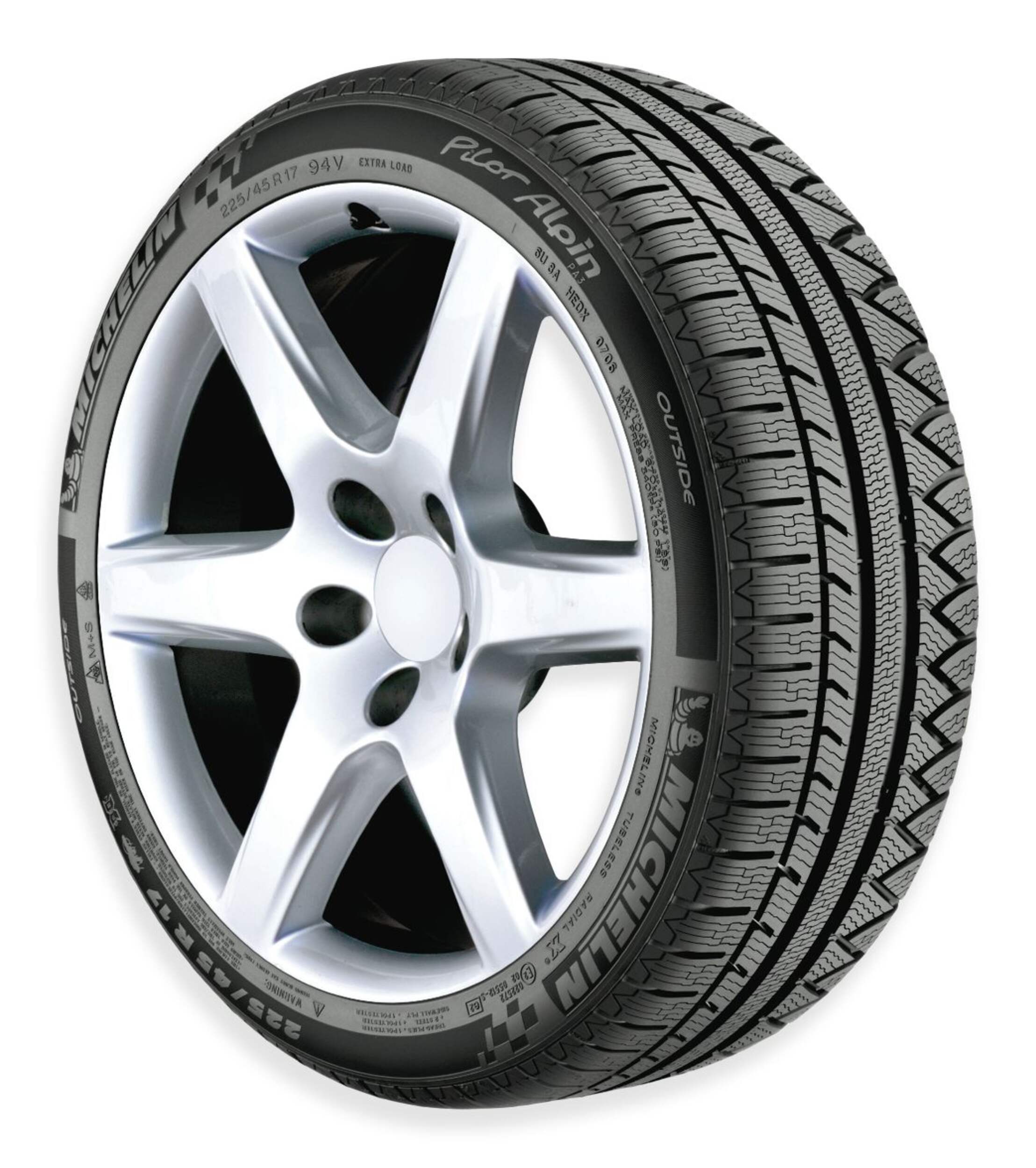 Michelin Pilot Alpin 5 SUV Winter Tire with Snow/Ice Traction Front_Three_Fourths_Angled_Right