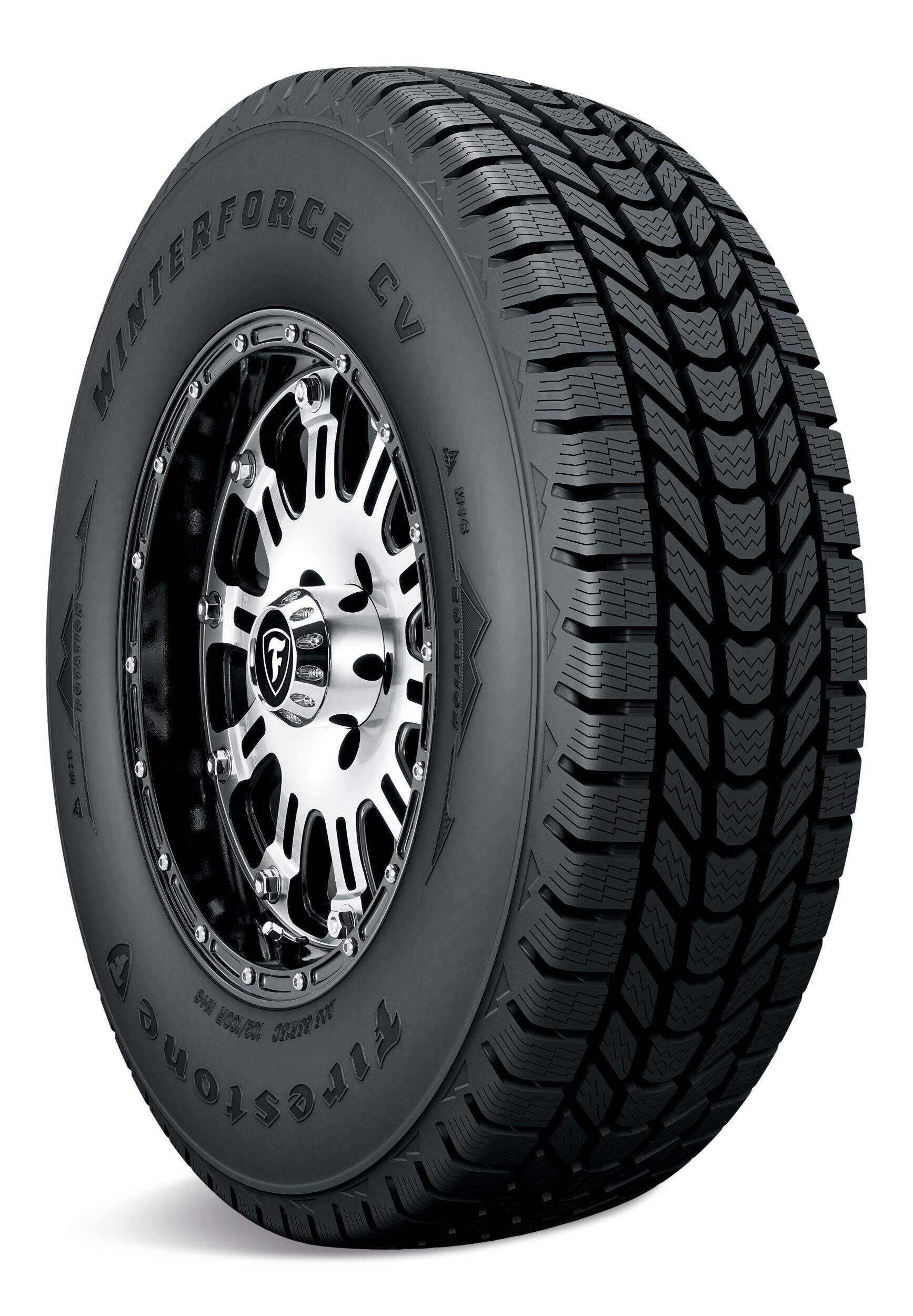 Firestone Winterforce CV Tire for Passenger & CUV Front_Three_Fourths_Angled_Right