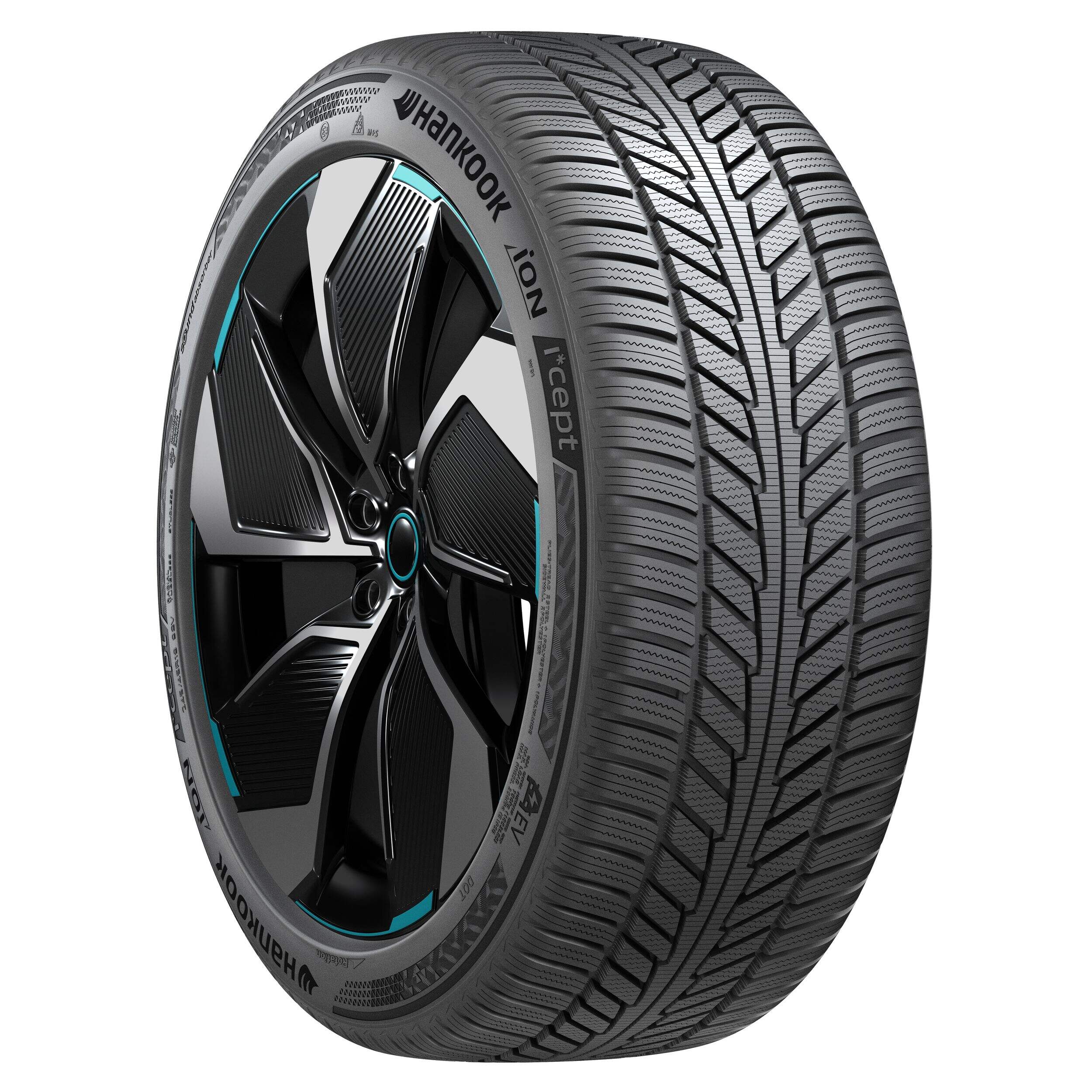 Hankook iON I*CEPT Winter EV Tires Front_Three_Fourths_Angled_Right
