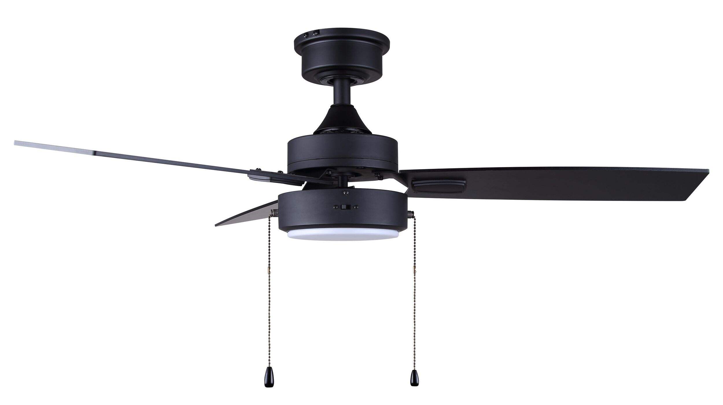 KOLT 42-in Indoor Pull Chain LED Ceiling Fan, Black Side_Right