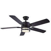Noma Landon 52" 5-Reversible Blade 6-Speed Dimmable Indoor Ceiling with Remote, Matte Black Bottom_Plunge