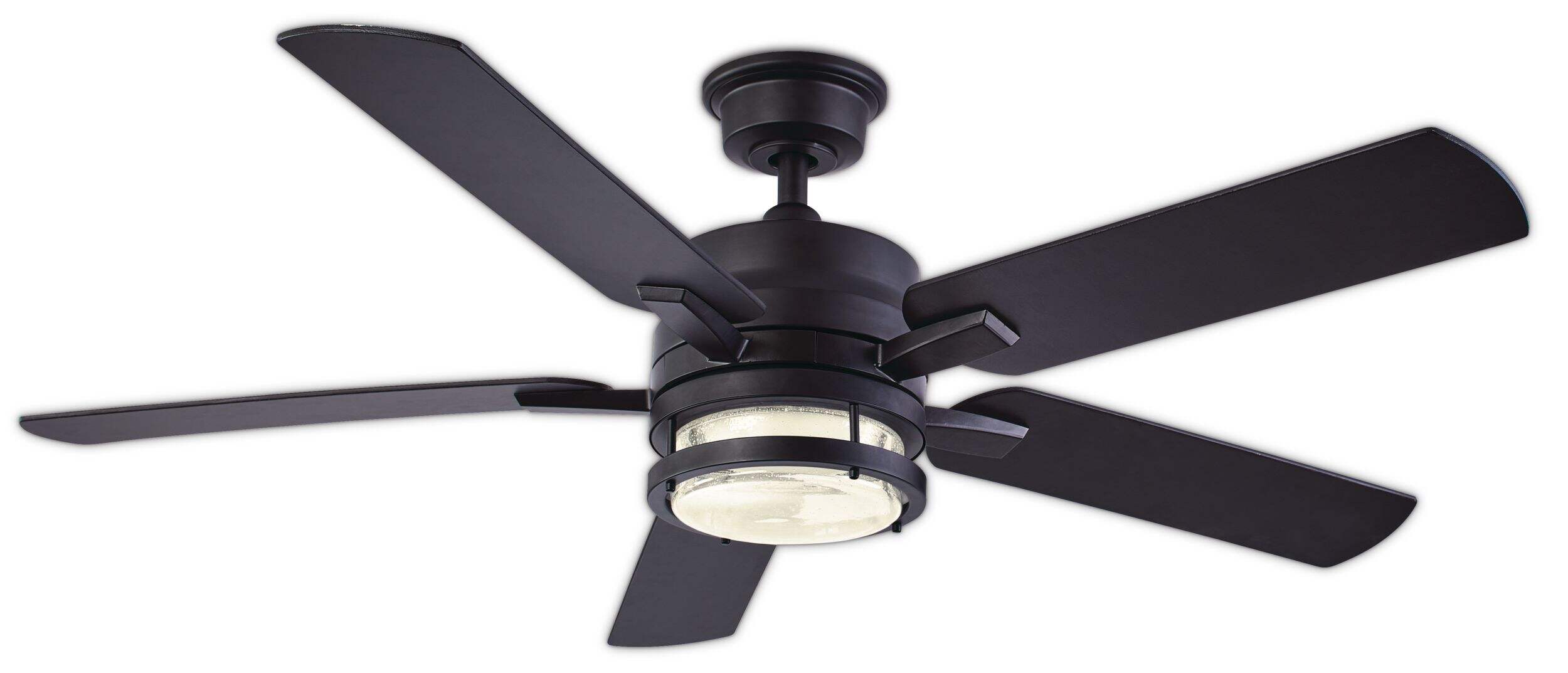 Ventilateur de plafond NOMA Landon à 5 pales réversibles, 6 vitesses, moteur c.c., télécommande, 52 po, noir mat Bottom_Plunge