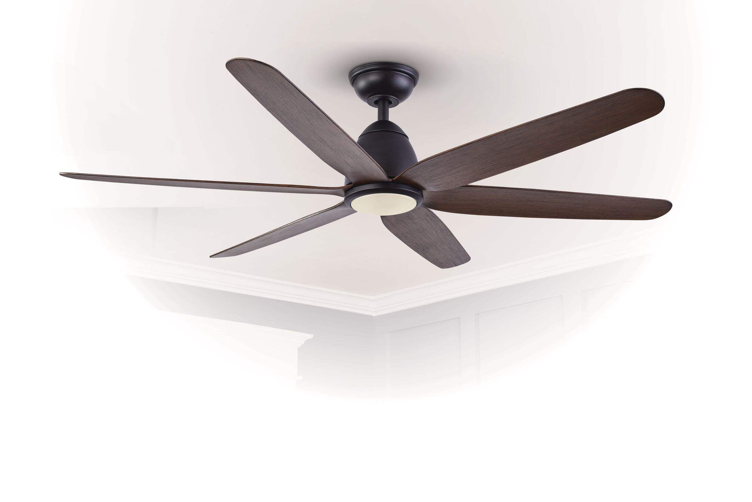 NOMA Addison 6- Blade 6- Speed Indoor Ceiling Fan with DC Motor & Remote, 56-in, Matte Black Bottom_Plunge