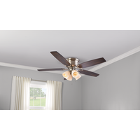 Ventilateur de plafond For Living à 5 pales, 3 vitesses, 4 lampes, de 52 po, nickel brossé Bottom_Plunge