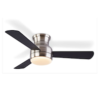NOMA Hayden 44" 3-Blade Reversible 6-Speed Dimmable LED Ceiling Fan with Remote, Brushed Nickel Front_Elevated
