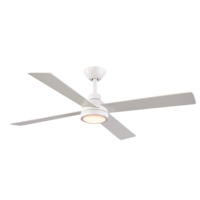 NOMA Baxter 48-in 4-Blade Reversible 6-Speed Dimmable Ceiling Fan with Integrated LED Light Kit & Remote, Matte White Bottom_Plunge