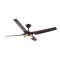 NOMA Harper  52-in  Outdoor 4-Blade Reversible 6-Speed LED Dimmable Ceiling Fan, Blacked Oak