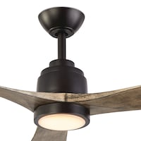NOMA Darby 52" 3-Blade Reversible 6-Speed Dimmable LED Ceiling Fan with Remote, Matte Black CloseUp