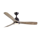 NOMA Darby 52" 3-Blade Reversible 6-Speed Dimmable LED Ceiling Fan with Remote, Matte Black Front_Angled_Left