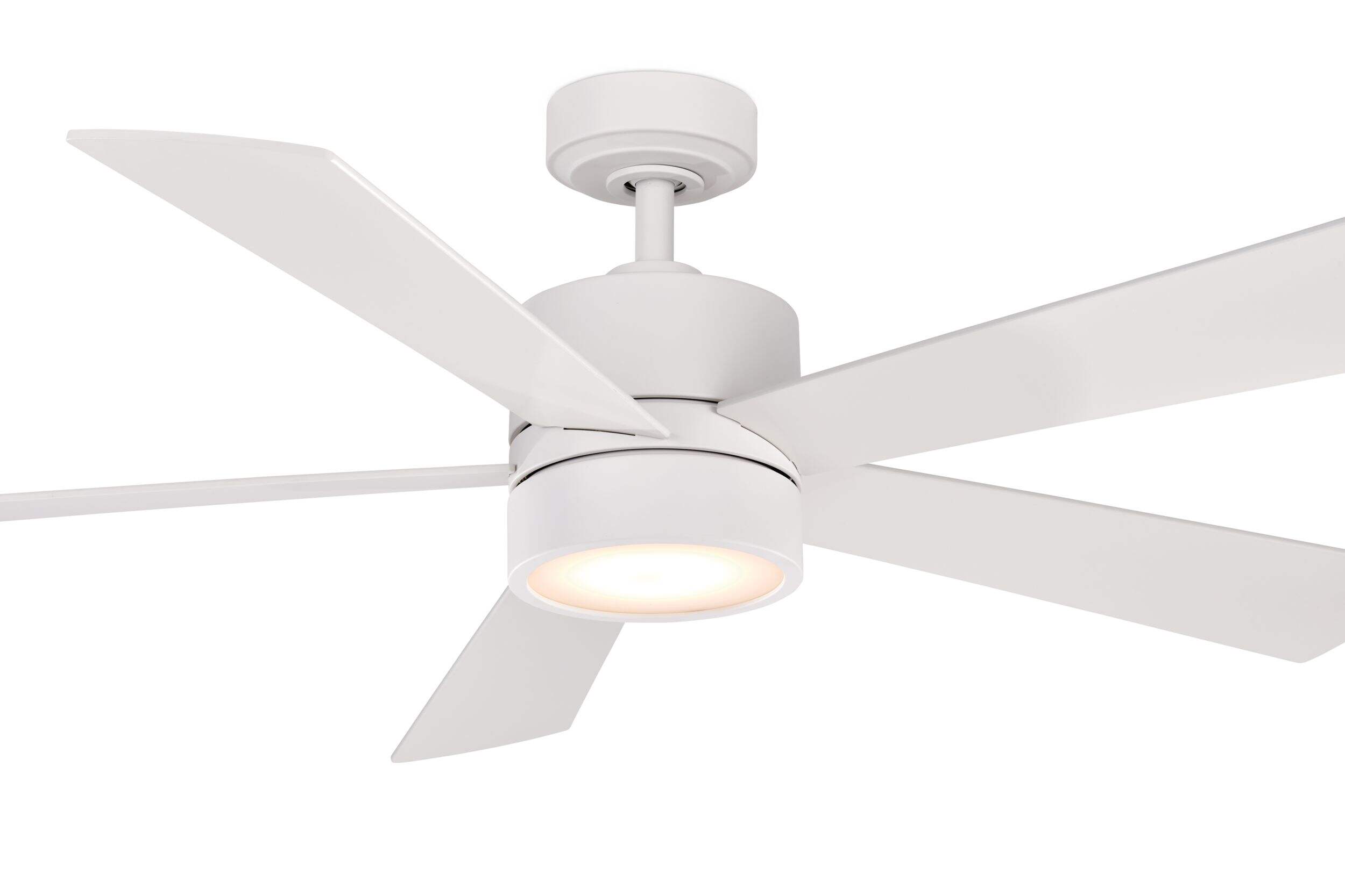 NOMA iQ Smart Ceiling Fan, Voice Control, Wifi Enabled, 52-in, Matte White Bottom_Plunge
