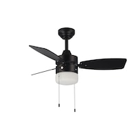 For Living 36" 3-Blade Reversible 3-Speed 3 CCTs Ceiling Fan with Pull Chains, Black Bottom_Plunge