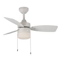 For Living 36" 3-Reversible Blade 3-Speed Integrated LED Ceiling Fan with 3 CCT, White/Oak