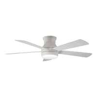 NOMA Marley 52" 5-Blade Reversible 6-Speed Ceiling Fan with Dimmable LED Light & Remote, White Bottom_Plunge