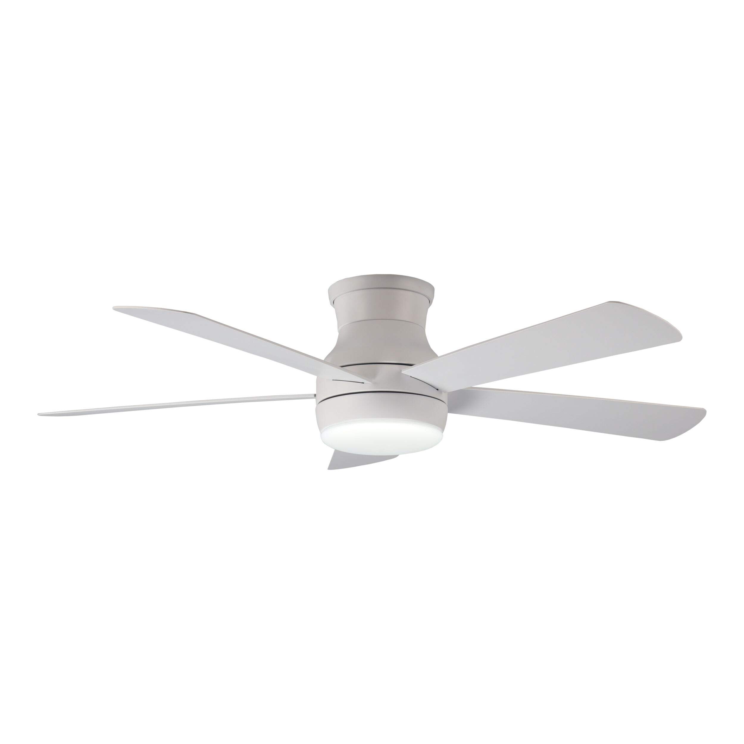 NOMA Marley 52" 5-Blade Reversible 6-Speed Ceiling Fan with Dimmable LED Light & Remote, White Bottom_Plunge