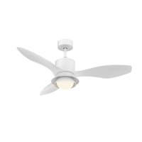 Ventilateur de plafond intelligent d'intérieur à 3 pales à DEL intégrée Globe Oswald, avec trousse d'éclairage et télécommande, 48 po, blanc Front_Angled_Left