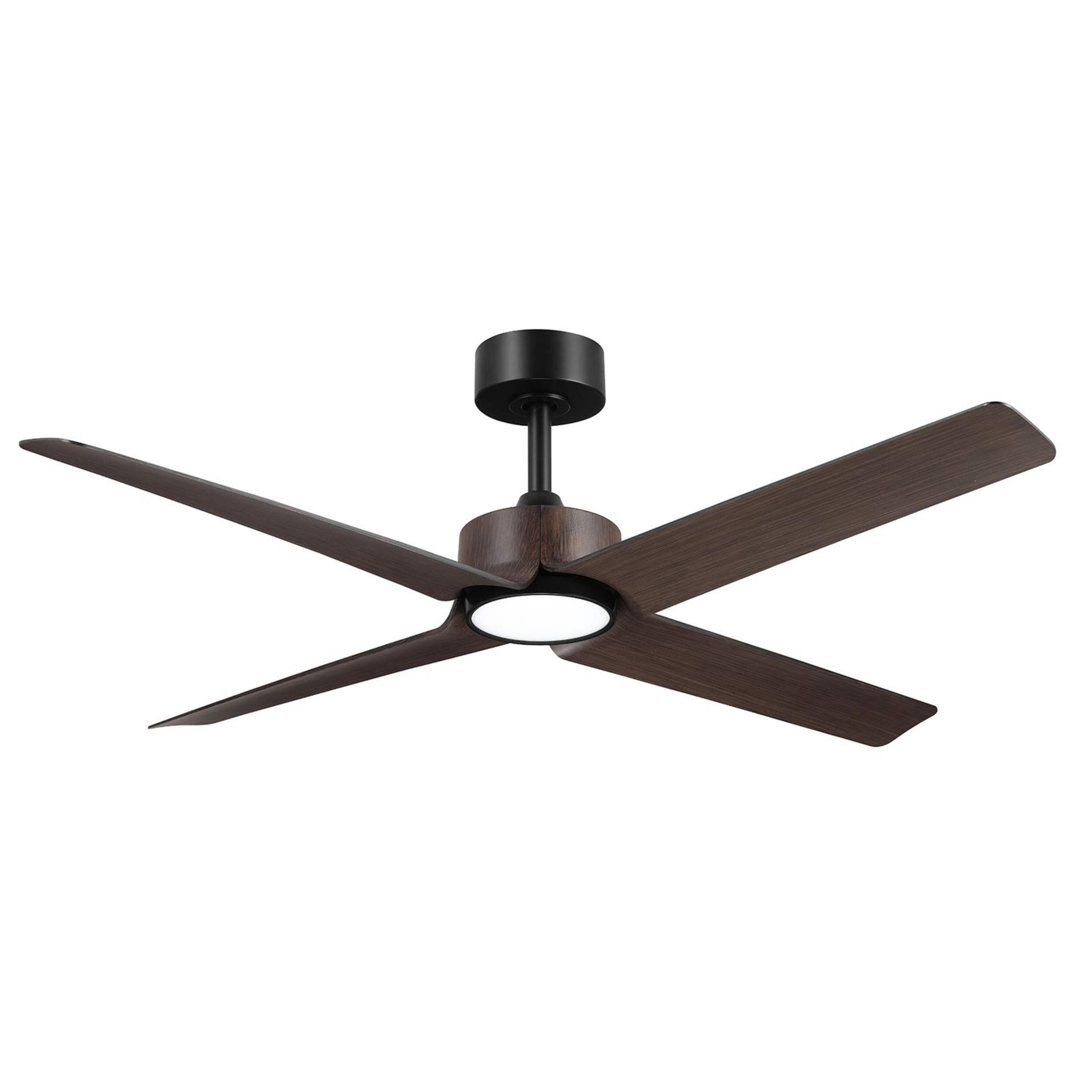 Globe Waterfall 52" Indoor 4-Blade Reversible 6-Speed RGB Integrated LED Ceiling Fan with Remote, Cherry/Walnut Front_Angled_Left