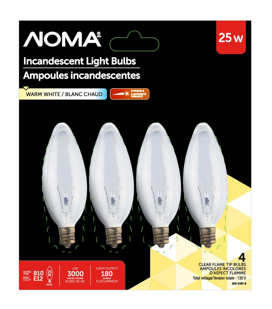 Ampoules incandescentes à intensité variable à culot E12 NOMA B10, 180