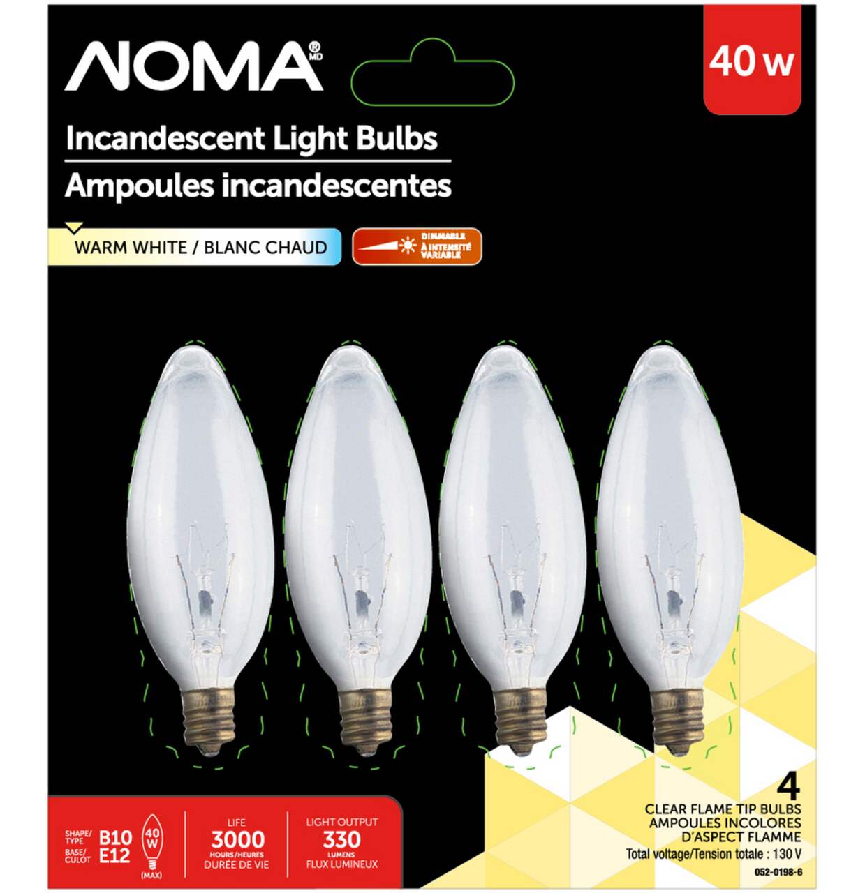 40w incandescent store candelabra bulb