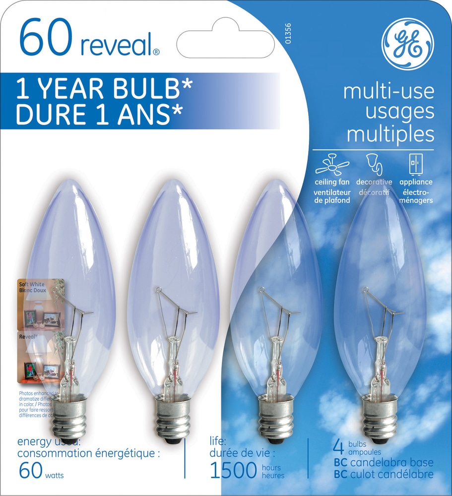 GE Reveal 60W MultiUse Bulbs, 4Pk Canadian Tire