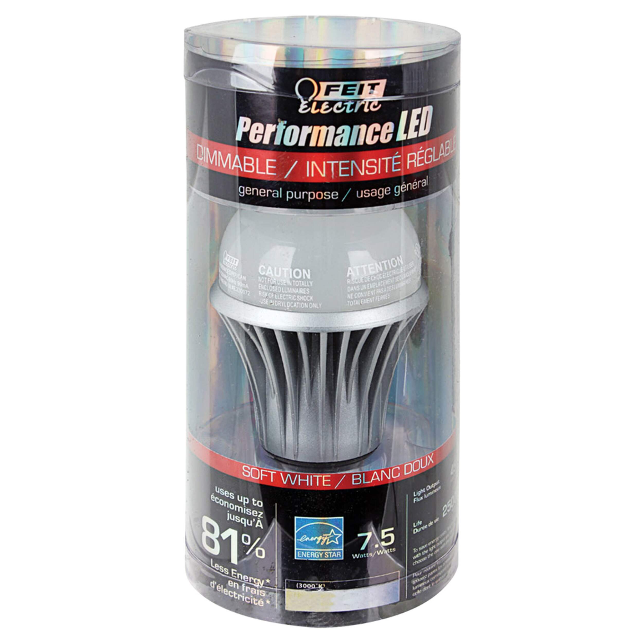 Ampoule à DEL Performance LED A19, intensité variable Front_Elevated