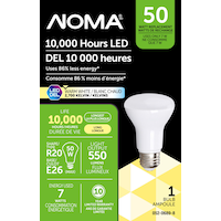 NOMA R20 E26 Base Non-Dimmable LED Flood Light Bulb, 2700K, 550 Lumens, Warm White, 50W Front_Flat