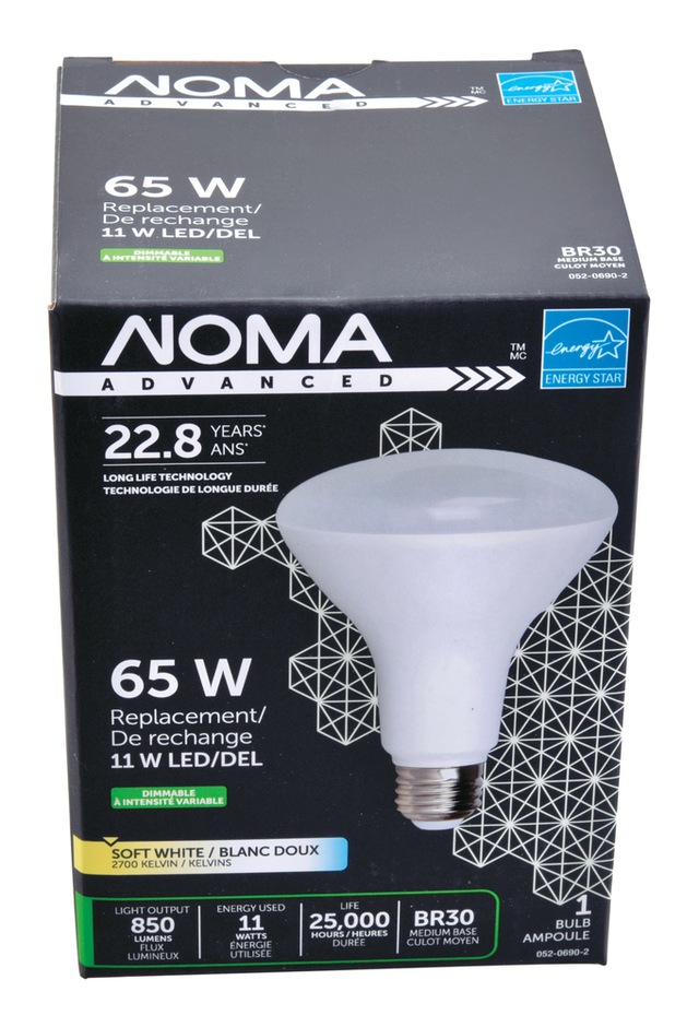 Ampoule à DEL NOMA BR30, 65 W, intensité variable, blanc doux