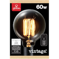 Globe Electric G25 E26 Base Vintage Incandescent Light Bulb, 245 Lumens, 60W