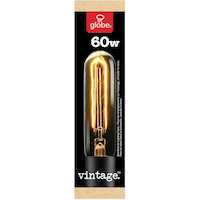 Globe Electric T10 E26 Base Vintage Tinted-Glass Dimmable Tube Light Bulb, 245 Lumens, 60W Front_Flat