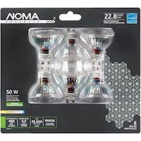 NOMA PAR16 GU10 Base Dimmable LED Flood Light Bulbs, 400 Lumens, Soft White, 50W, 6-pk Front_Flat