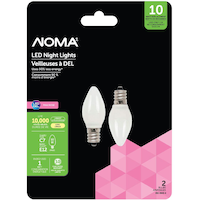NOMA C7 E12 Base Night Non-Dimmable LED Light Bulb, 5 Lumens, Pink/Rose, 10W, 2-pk