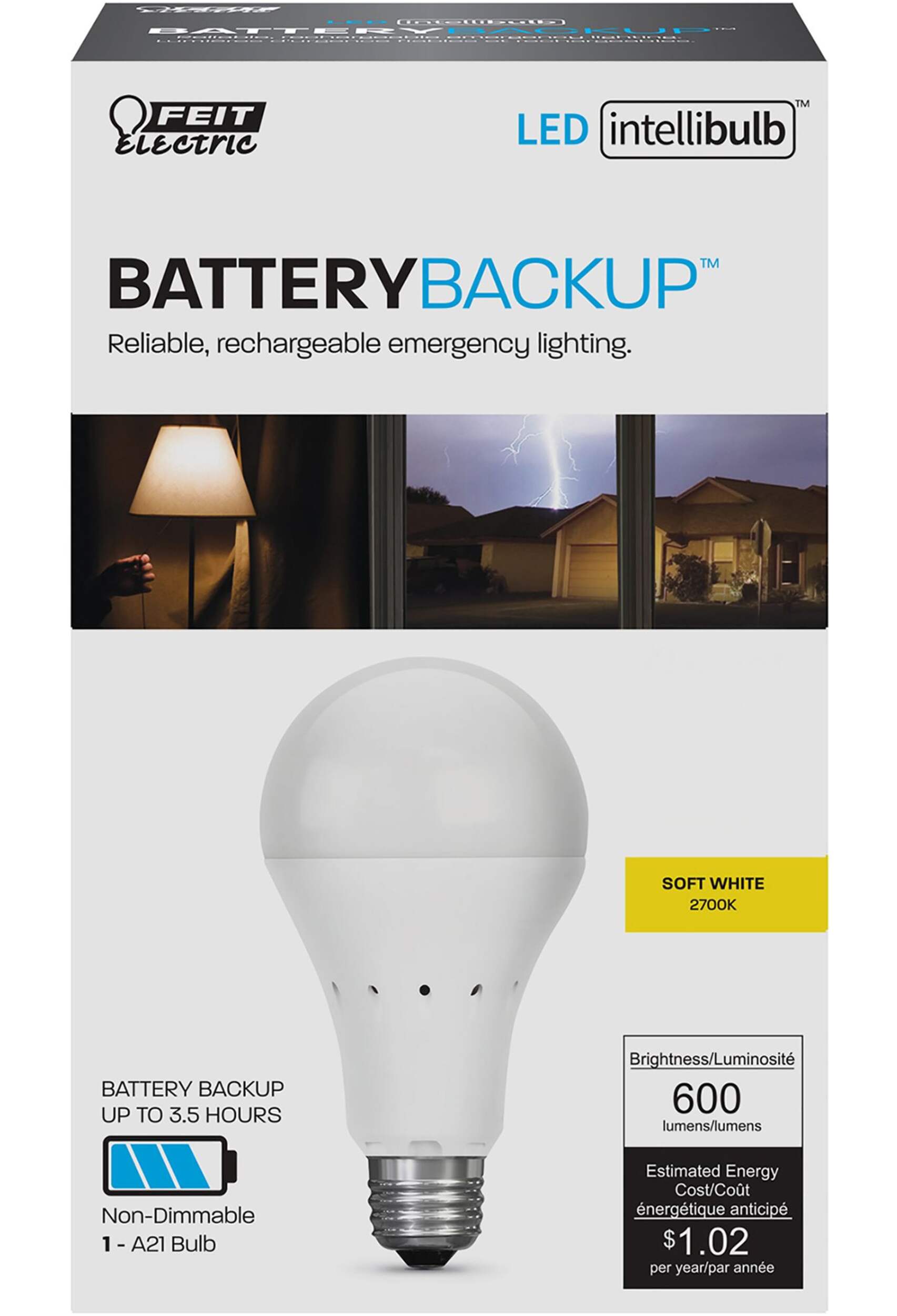 Feit 40W A21 LED Intellibulb Light Bulb Front_Elevated