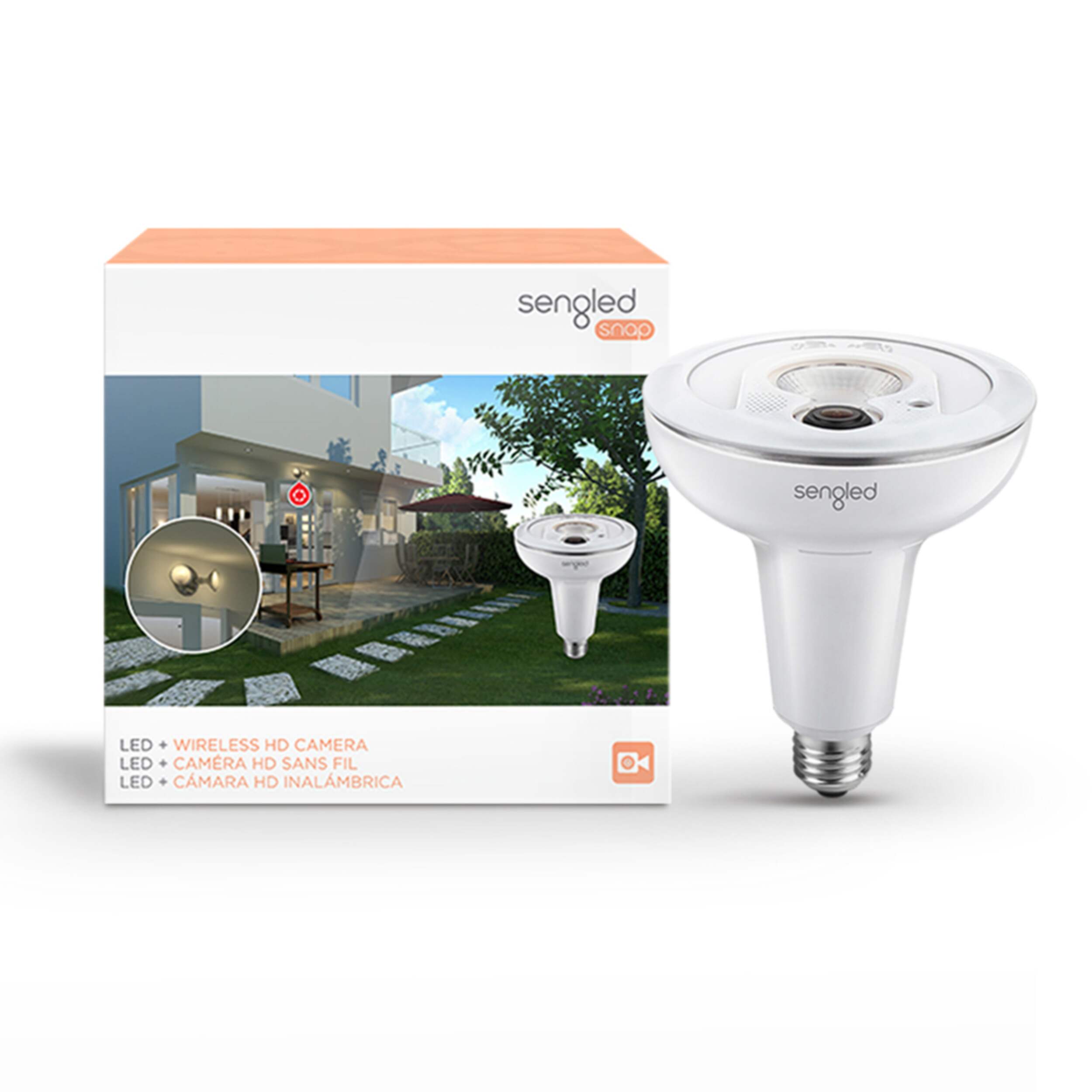 Sengled Snap LED Floodlight with Wireless HD Security Camera Front_Elevated