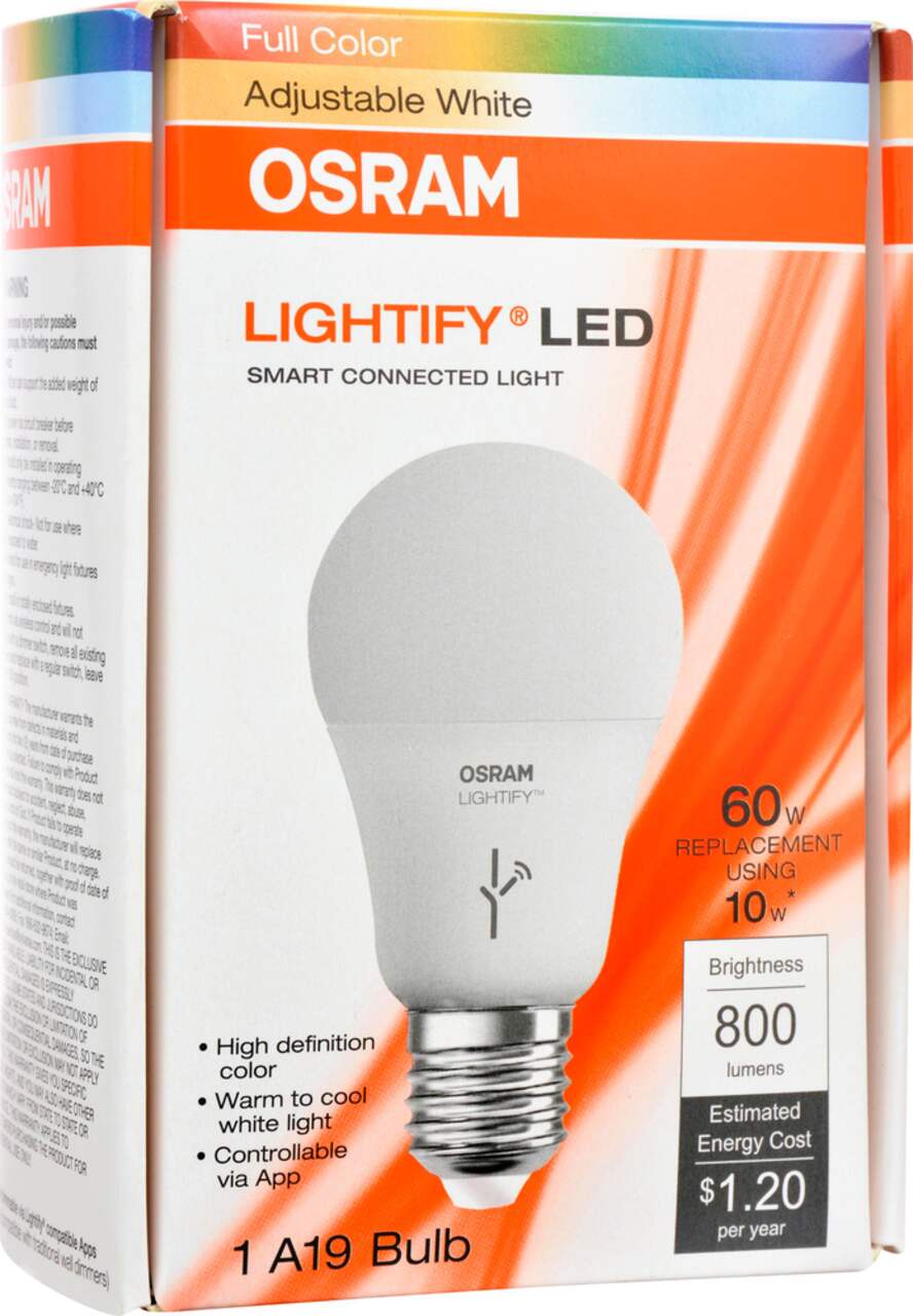 SYLVANIA SMART Full Colour A19 LED Smart Light Bulb Canadian Tire