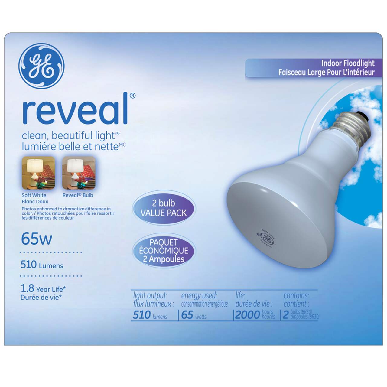 Ge reveal 65w indoor flood deals light