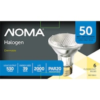 NOMA 39W PAR20 Energy Saving Halogen Light Bulbs, Soft White, 6-pk