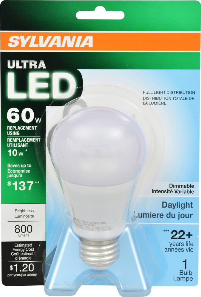 Sylvania A19 60W Equivalent Daylight Dimmable LED Bulb | Canadian Tire