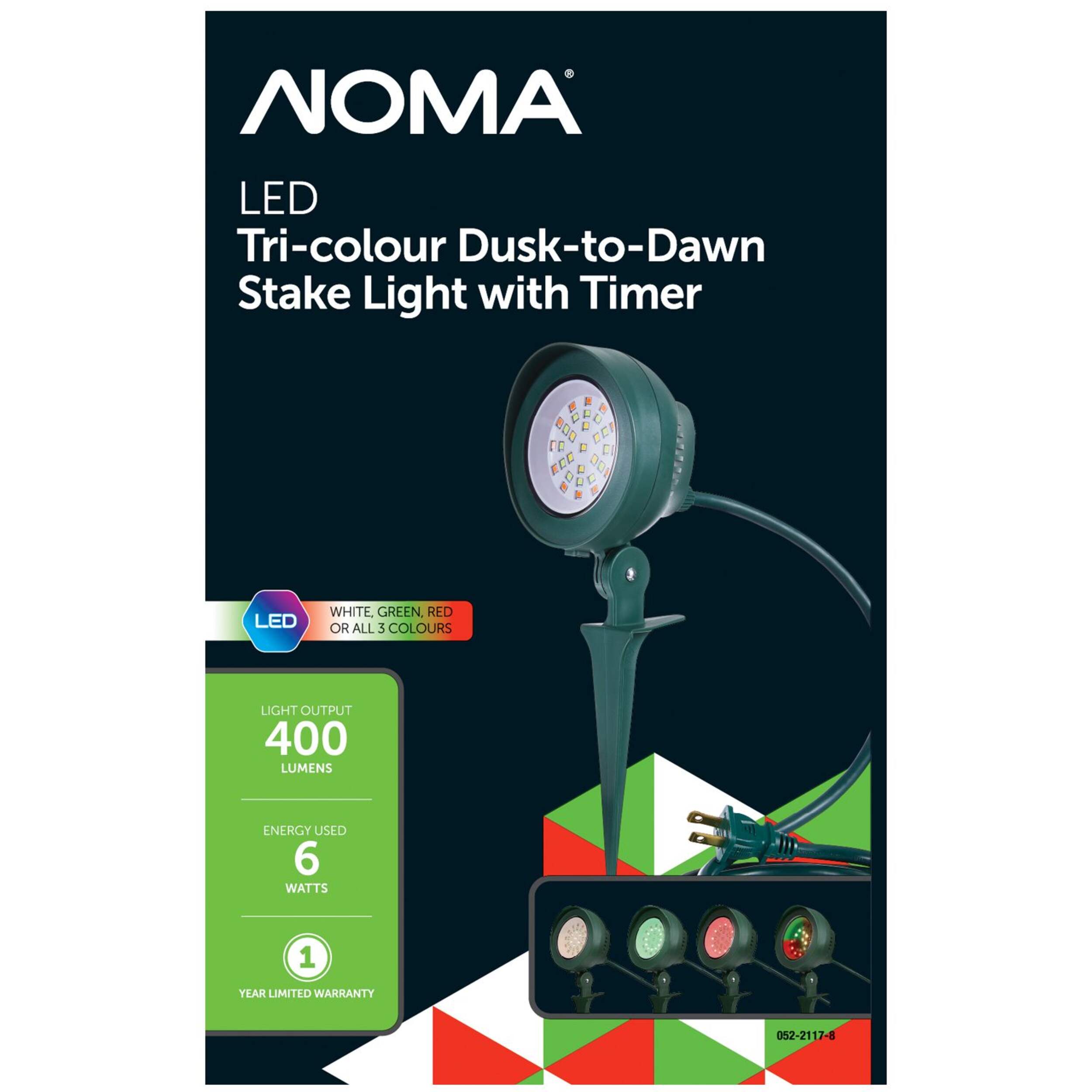 NOMA 3-Colour LED Floodlight with Timer Front_Flat