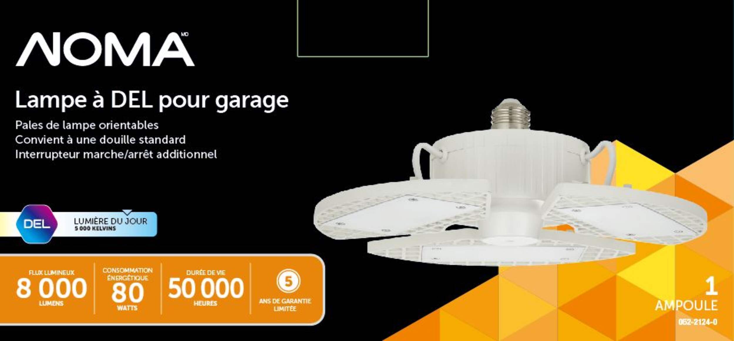 Lampe de garage à DEL NOMA Back_Flat