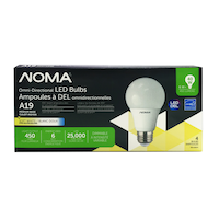 NOMA LED A19 800 Lumen General Household Light Bulb, 4-pk Front_Flat