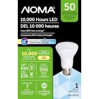 NOMA R20 E26 Base Non-Dimmable LED Flood Light Bulbs, 5000K, 550 Lumens, Daylight, 50W