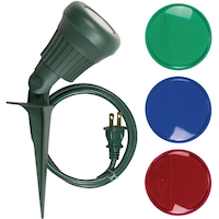 NOMA Outdoor Festive LED Stake / Flood Light, 200 Lumens, Multi-Colour, 3W Composite_or_Mixed