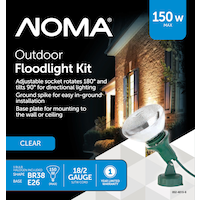 NOMA B38 Flood Light Kit with Ground Spike, Weather-Resistant, Assorted Colours, 89W Front_Flat