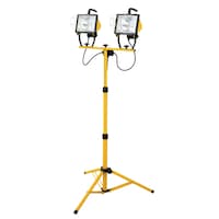 NOMA Twin-Head Halogen, Flood Light with Tripod, 2700K, Weather Resistant, 5-ft Cord, 1000W Front_Three_Fourths_Angled_Left