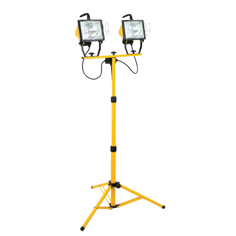 NOMA TwinHead Halogen, Flood Light with Tripod, 2700K, Weather